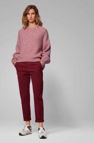 Sweter BOSS Oversized Fit Głęboka Różowe Damskie (Pl23415)